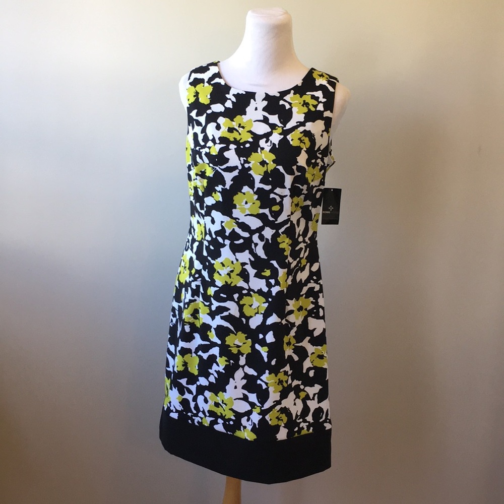 Black White and Green Sleeveless Dress NWT Size 10
